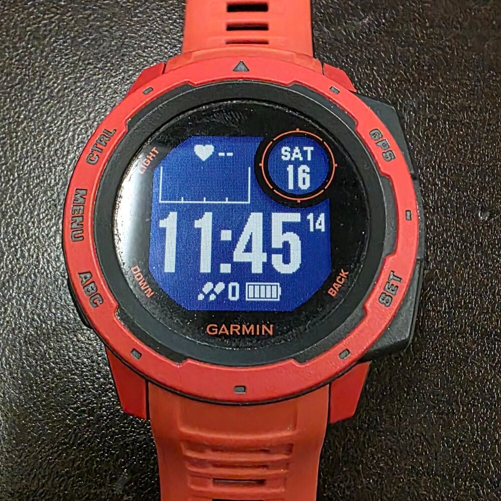 garmin Red and Black Rugged GPS Fitness Smartwatch